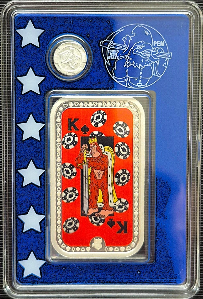 2025  1 OZ BAR + 1 GRAM RD .999 SILVER *POSTAL EXPRESS MINT* LTD KING #5/5 BAR W - Image 3 of 4