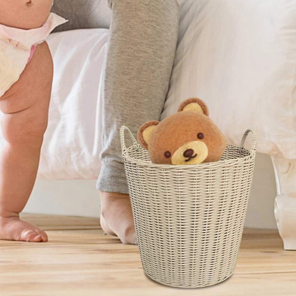  Weidenkorb Wäsche Wäschekorb Beige Kinder Wäschereikorb Schmutziger Kleidung - Bild 3 von 4