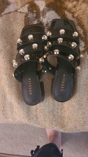 Cecelia Lindon Handcrafted Black Leather Sandals Size 5