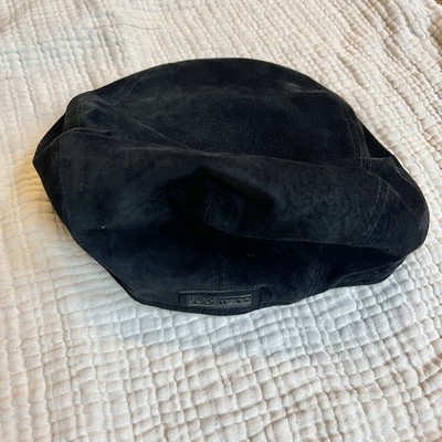 Gottmann Mens Size M Suede Leather Newsboy Cap Hat Black