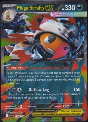 Mega Scrafty ex Holo Double Rare ME: Ascended Heroes 135/217 NM