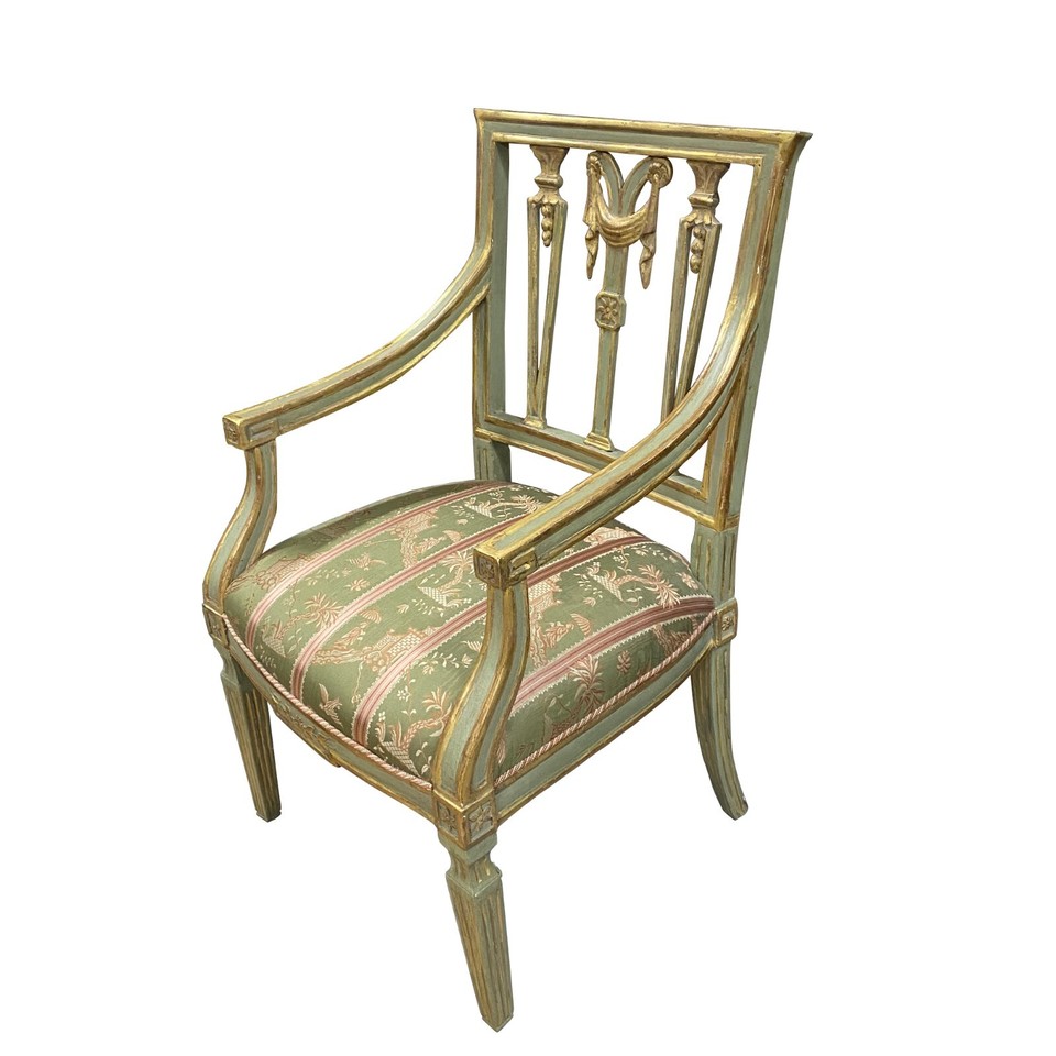 18th Century Italian Gilt & Painted Armchair eBay