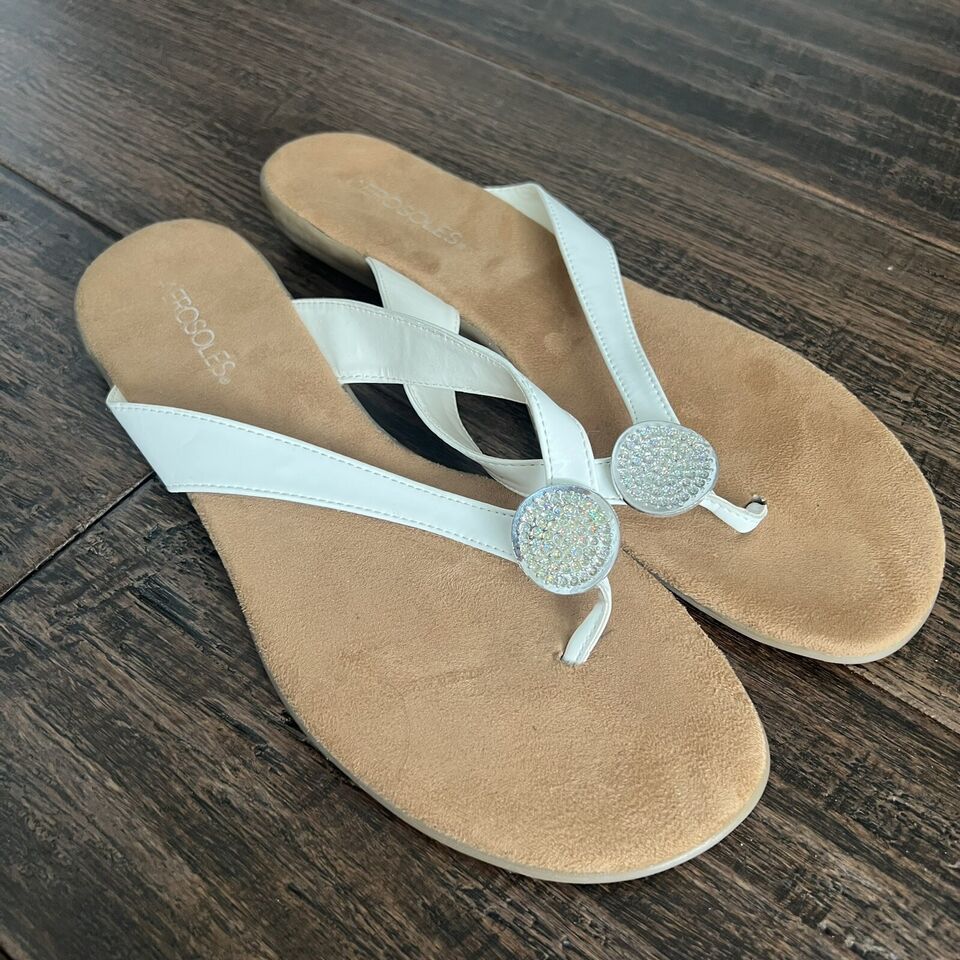 AEROSOLES women's size 11 white sandals eBay