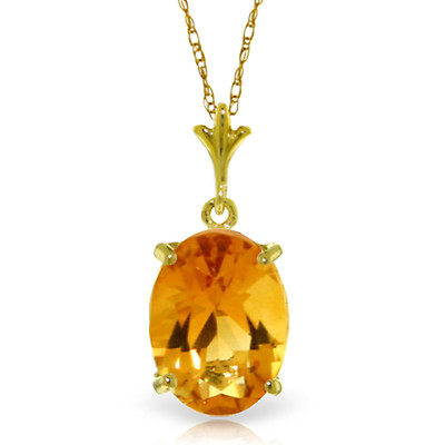 3.12 CTW 14K Solid gold fine Forgiven Citrine Necklace 16-24''