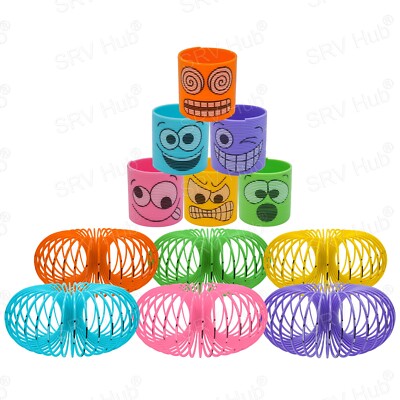 Kinder 6,5 cm Crazy Face Magic Spiralfeder Spielzeug, dehnbar hüpfen Spaß Tasche Füller