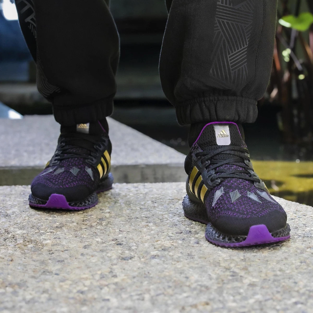adidas Ultra 4D Marvel Black Panther Black Gold Purple Men Running Shoes  HQ0949 | eBay
