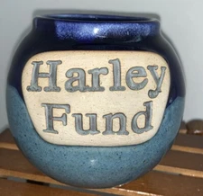 VINTAGE Tumbleweed Pottery Harley Davidson Fund Stoneware Jar Bank