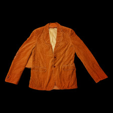 Men's Vintage Brown Corduroy Blazer - Elbow Patch Style - Classic 2-Button Jacke