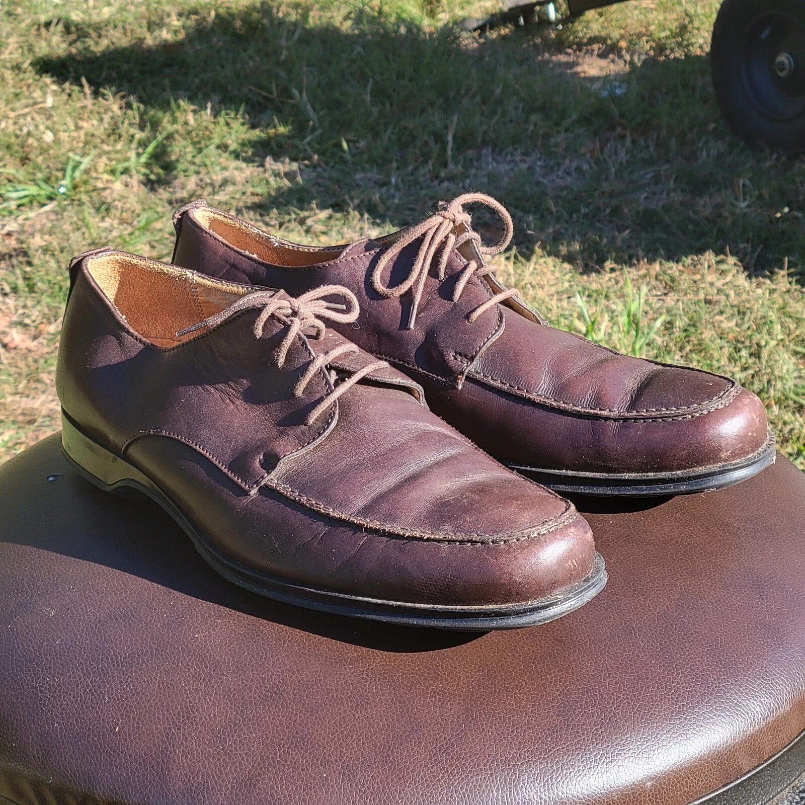 Scarpe Coach uomo taglia 9 5 pelle marrone eleganti oxfords comfort Carleton