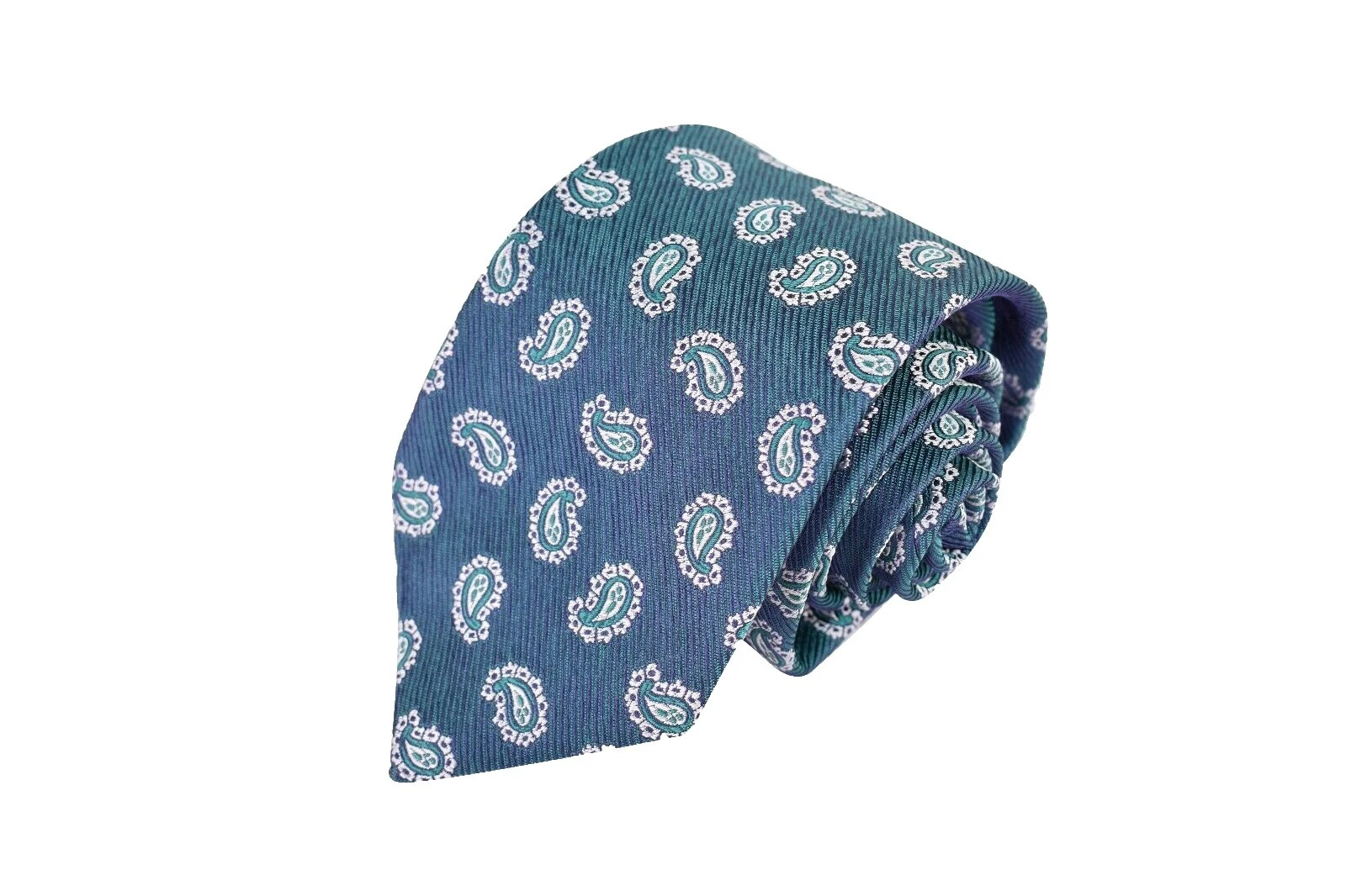 White Paisley 100% Silk Ties for Men