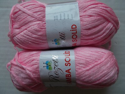 Rozetti Samba Solid ribbon yarn, pink, lot of 2 (161 yds ea)