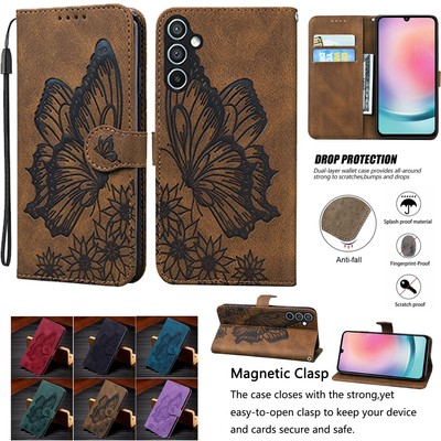 Leather Case For Samsung Galaxy S20 S21 S22 S23 + Ultra Flip Wallet Phone Cover
