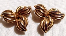  VTG 1950's- 1960's unSigned Gold Tone Leaf Floral Fur Scarf Shoe Clips