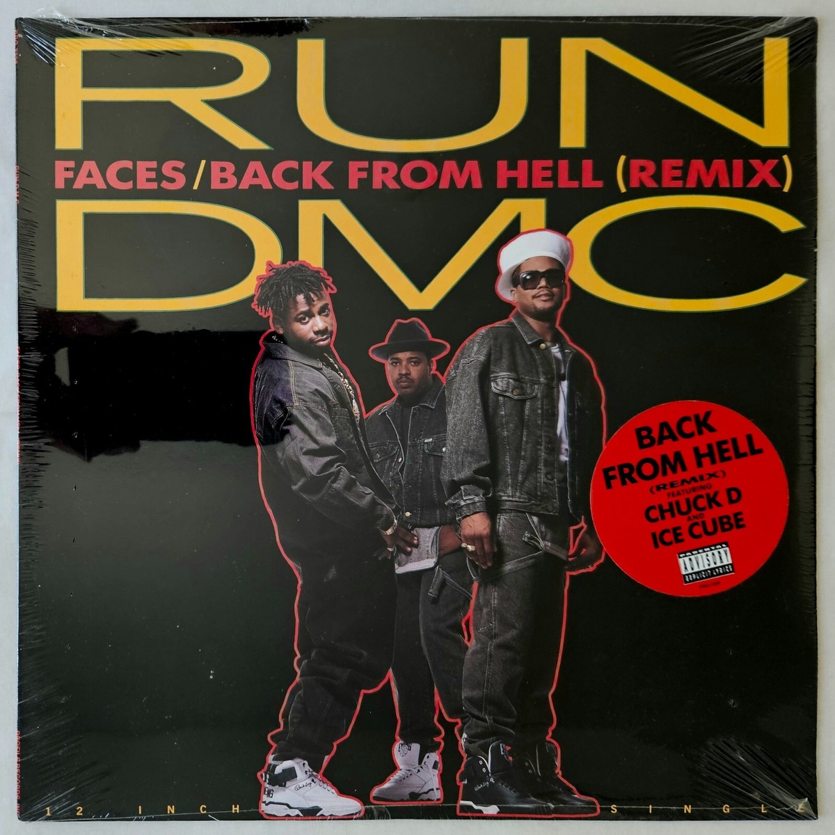 1991 - RUN-D.M.C. - FACES / BACK FROM HELL REMIX - SEALED OG - ICE