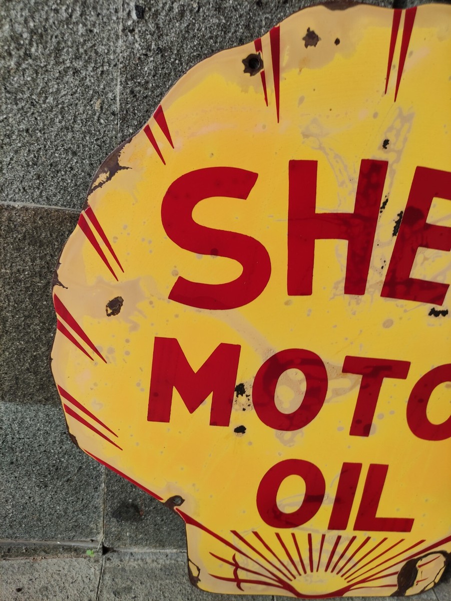 Vintage Shell Motor Oil not Porcelain Sign | eBay