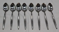 Stylecraft Single Rose Satin Black Table Spoons Stainless Steel Japan Set Of 8