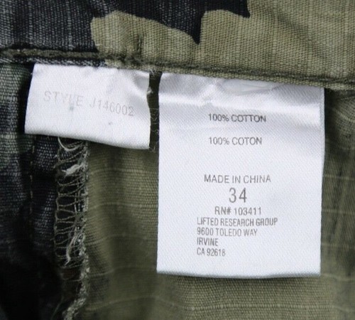 Men's LRG Lifted Research Group Classic C47 Fit Camo Cargo Shorts Ripstop Sz 34 - Picture 5 of 9
