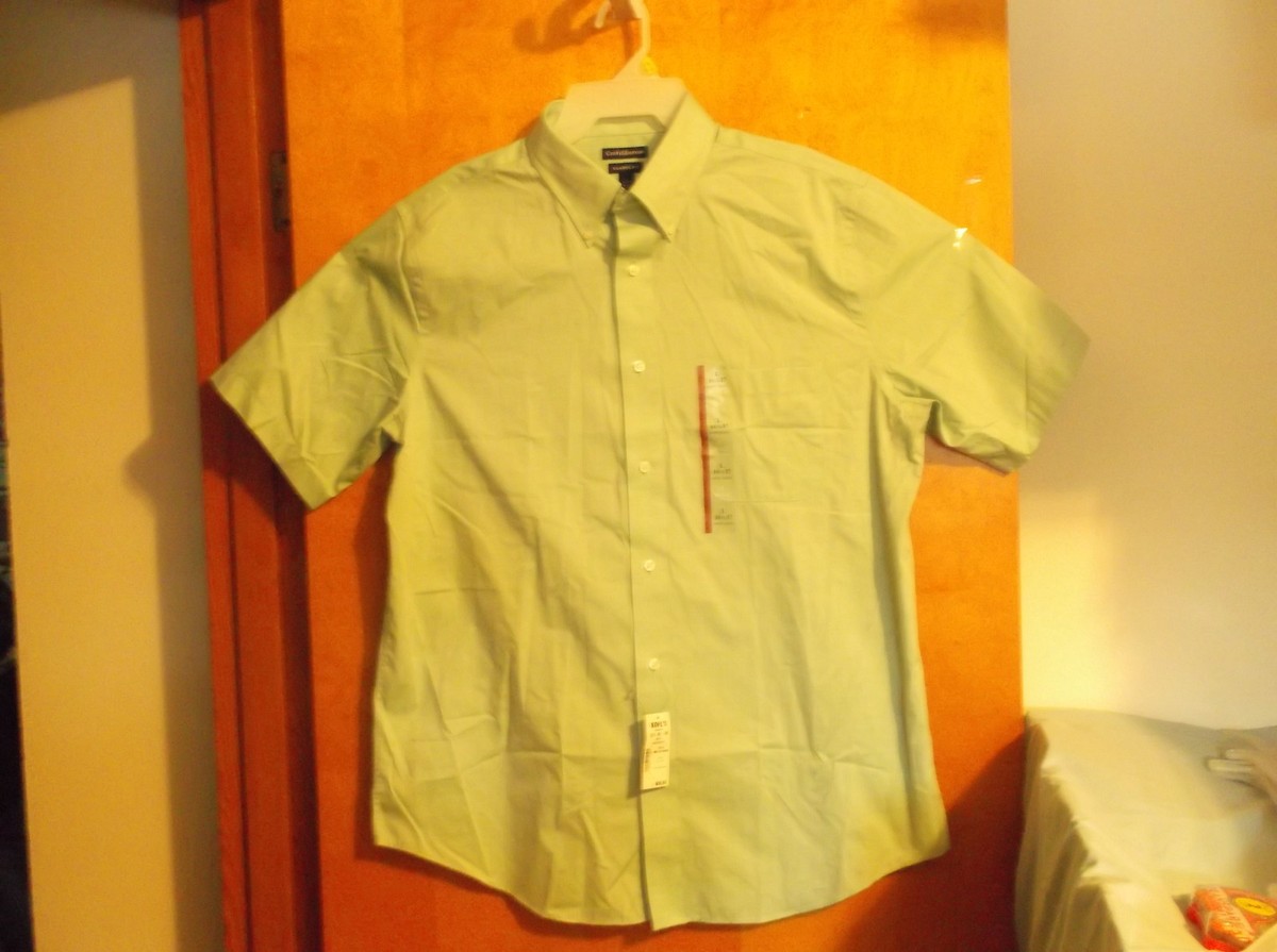 mens mint green short sleeve dress shirt Mint Green Men's Linen Short Sleeves Buttons-up Shirt #LACE-611 L / Green
