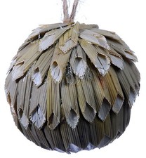 Shave Grass Ball Ornaments Natural Green Christmas Holiday Tree 436a