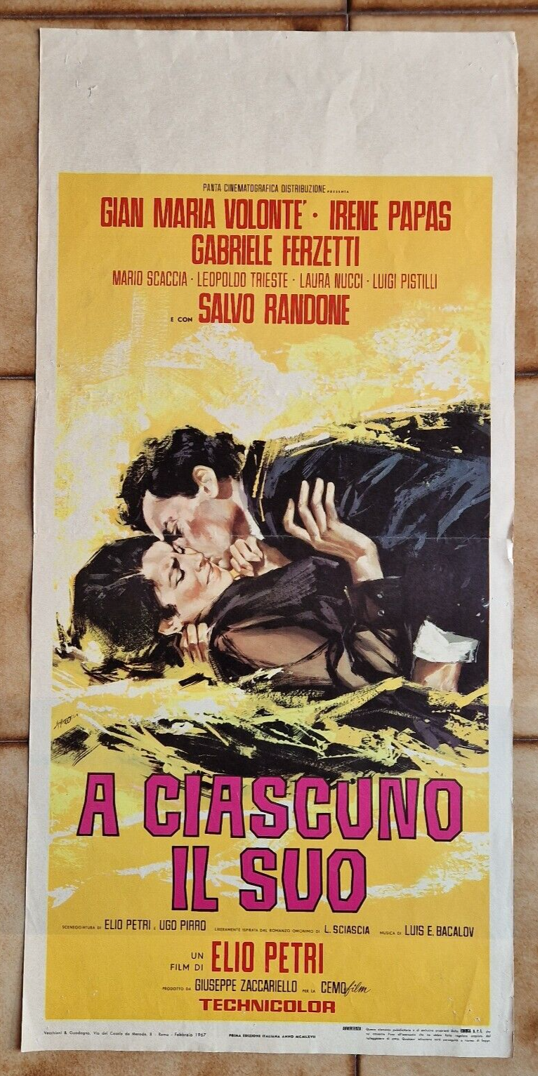 Locandina originale film A ciascuno il suo (1967) - Regia di Elio Petri