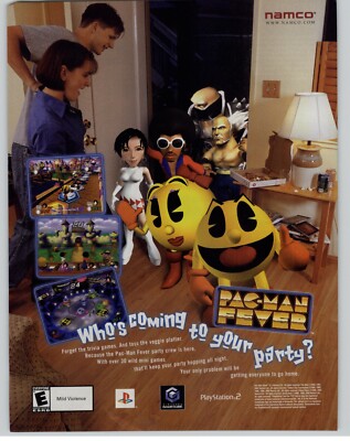 2002 Pac Man Fever PS2 GameCube Video Game Art Vintage Print Ad Poster Ephemera 