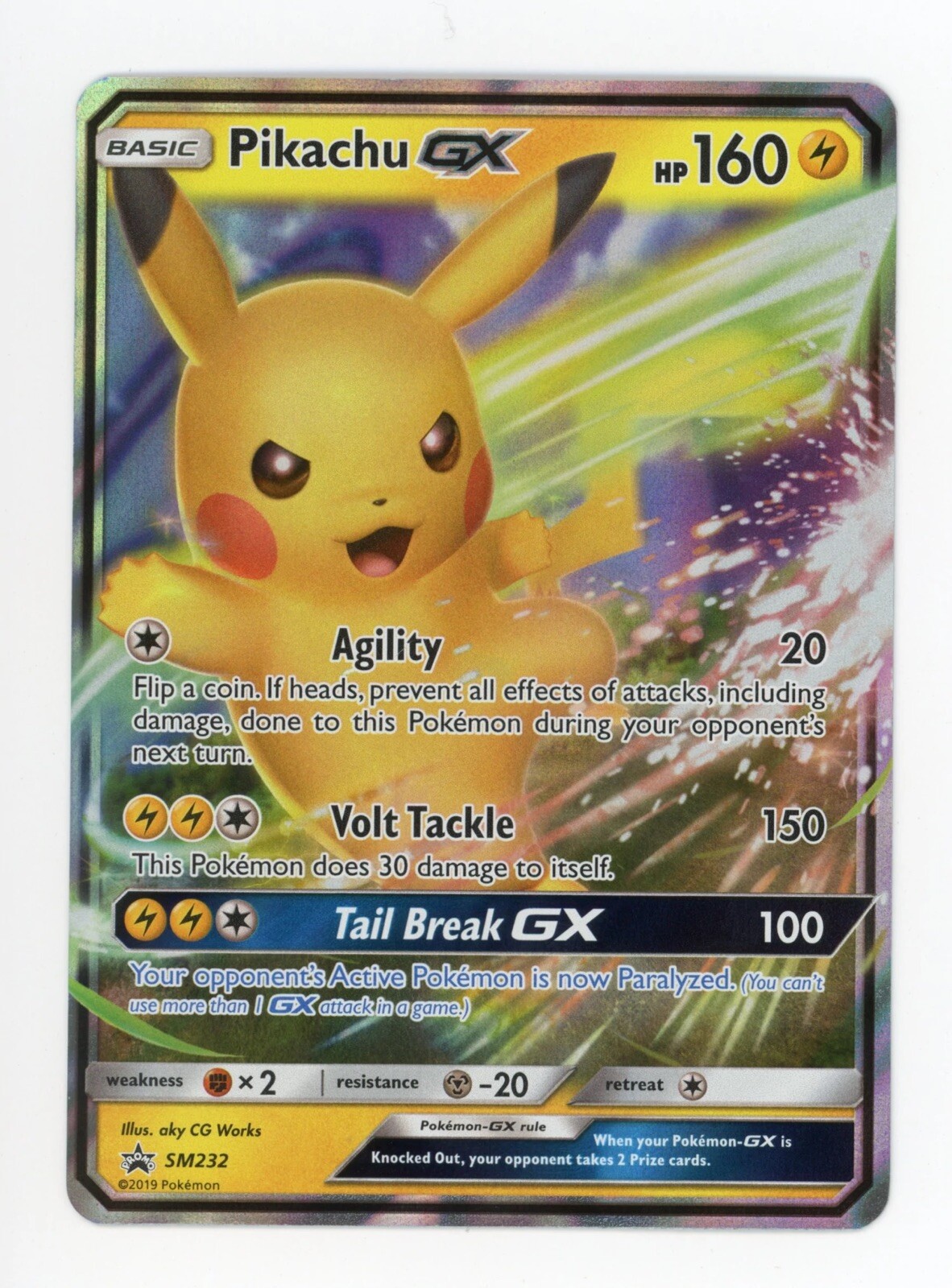 Pikachu GX SM232 - Black Star Promo - Ultra Rare Holo Pokemon Card Near Mint NM