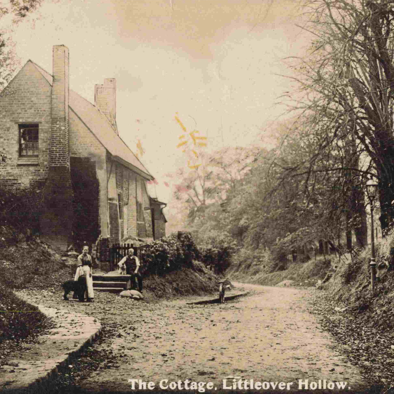 Littleover Hollow Derbyshire The Cottage Nr Derby Early RPPC Postcard