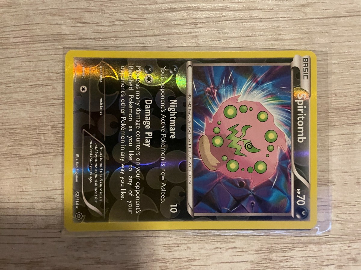 Carta Pokémon Spiritomb (62/114) - Expansión XY Steam Siege, Tipo Oscuridad, HP 70, Rareza Rara