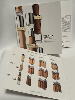 3 X Prada Reveal Skin Optimizing Foundation 6-Shade Sample Card | eBay