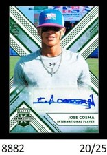 1-2018 PANINI ELITE EXTRA EDITION GREEN PARALLEL AUTO JOSE COSMA ORIOLES 20/25