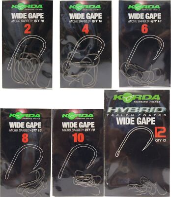 Korda Wide Gape Karpfenhaken für Montagen, Angelhaken für Boilies, Bait Haken 