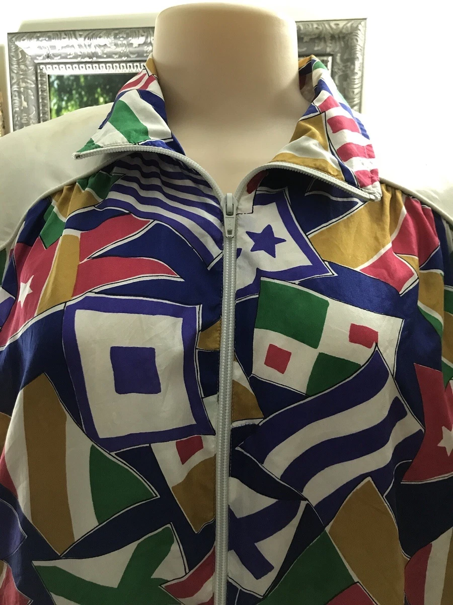 OLEG CASSINI Silk Jacket Women Large L Vintage VTG 80s RARE