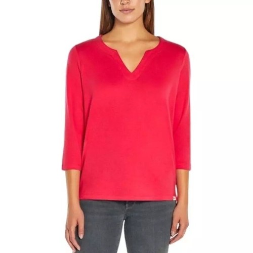 NUEVO CON ETIQUETAS Camiseta Camiseta Top Orvis Rosa Oscuro Algodón Pima Puro NUEVA - Imagen 4 de 6