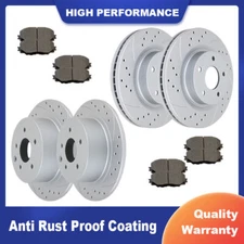 Front Rear Slotted Rotors and Brake Ceramic Pads Kit For 2014-2019 Nissan Altima