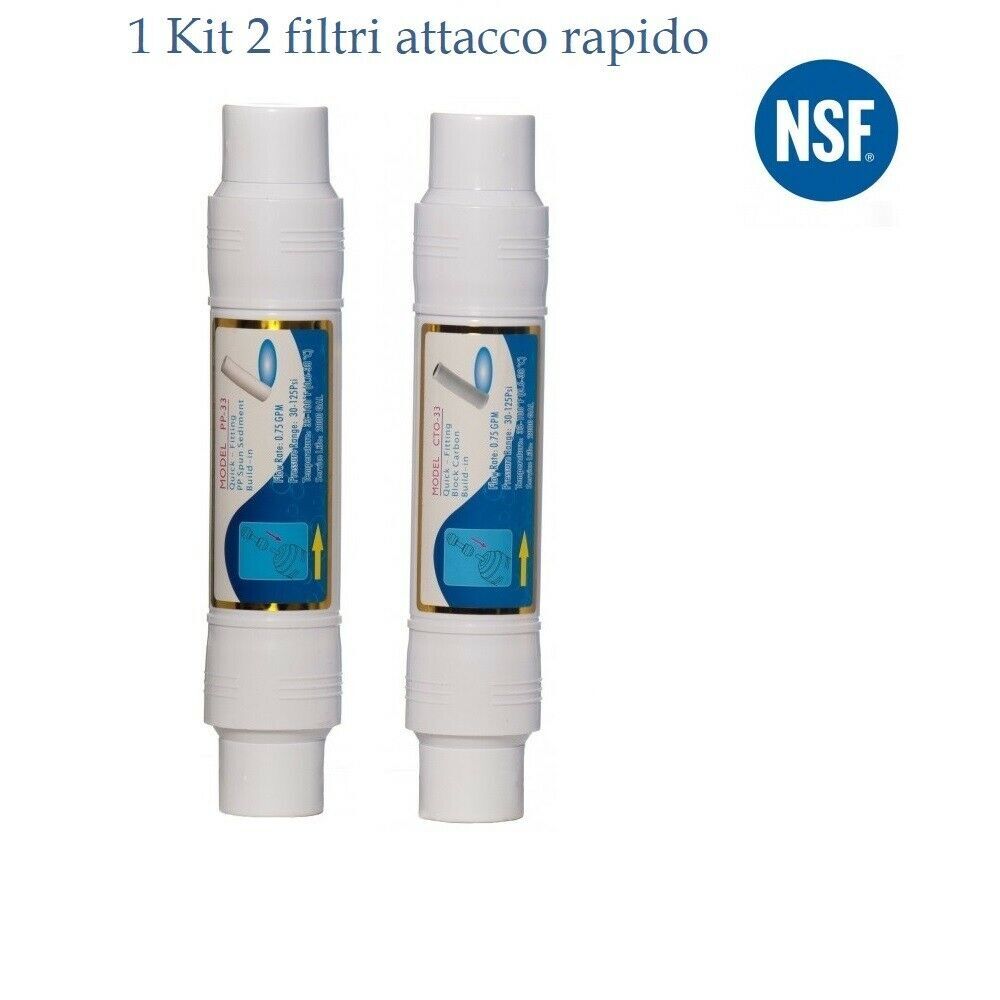 Kit Rigenerazione Acqua Osmosi Inversa | 2 Filtri Quick-Connect Casa