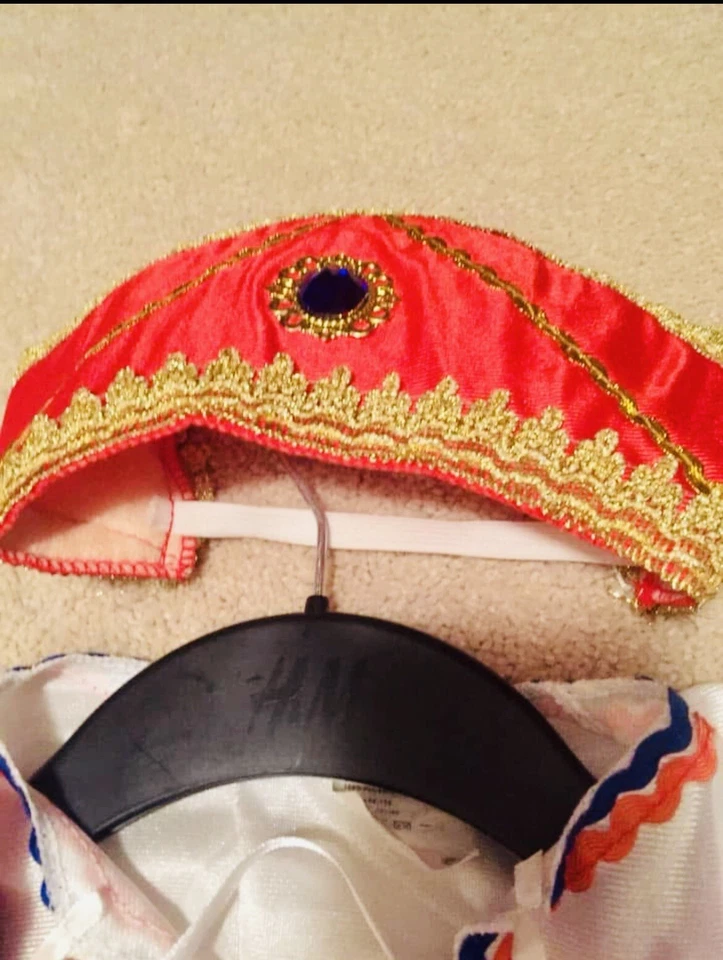 Niñas Disfraz Tradicional Ruso Halloween Cumpleaños Fiesta Vestido con Tocado Foto 4 de 4