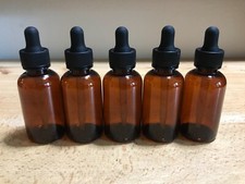 5 Plastic Dropper Bottles 60ml 2oz Polyethylene Terephthalate PET Non-Shatter