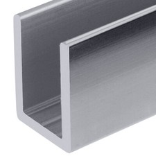 Polished Stainless 3/8" Fixed Panel Shower Door Deep U-Channel - 95" Stock Len
