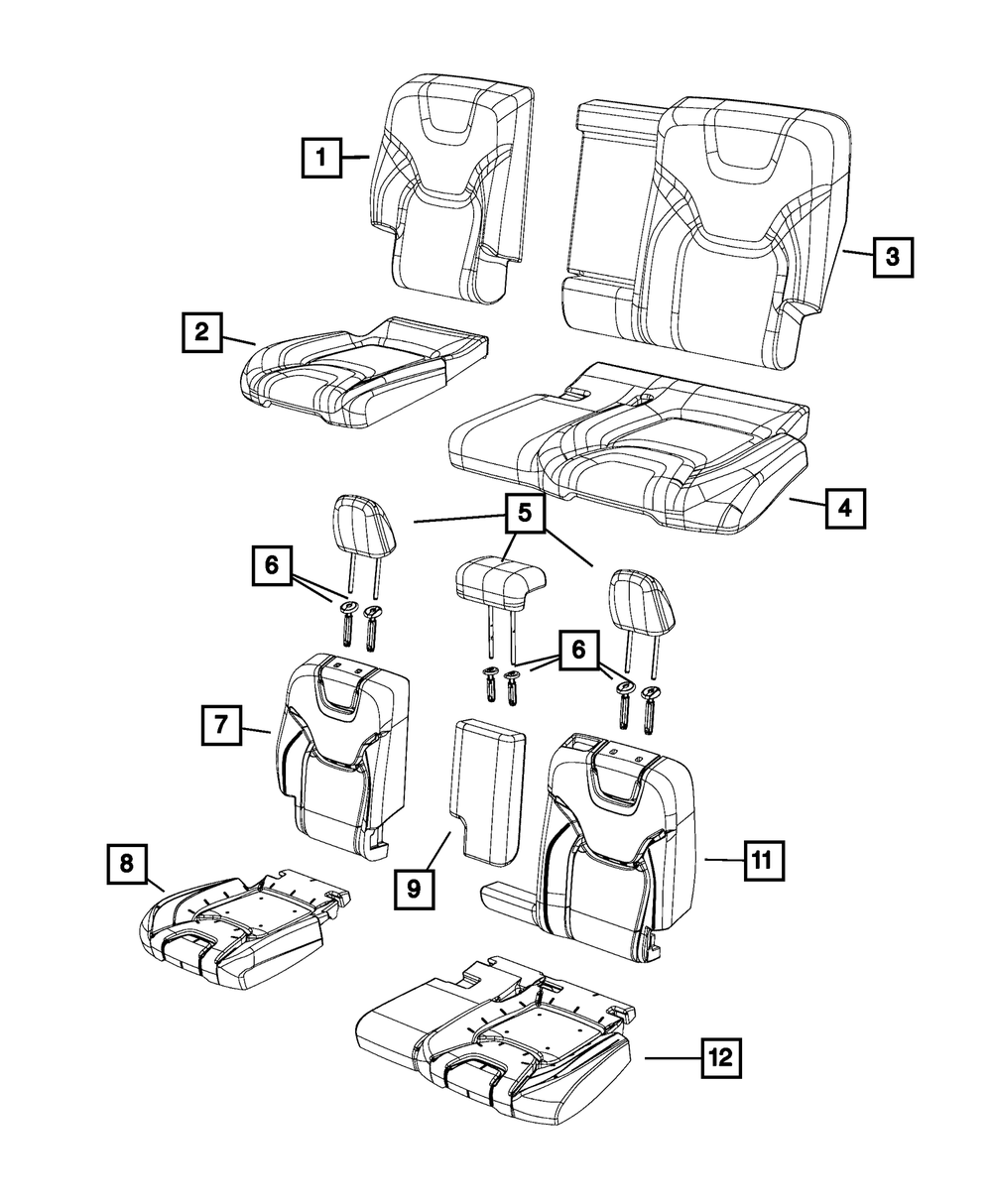 Genuine Mopar Rear Seat Cushion Cover 5YN47HL1AC
