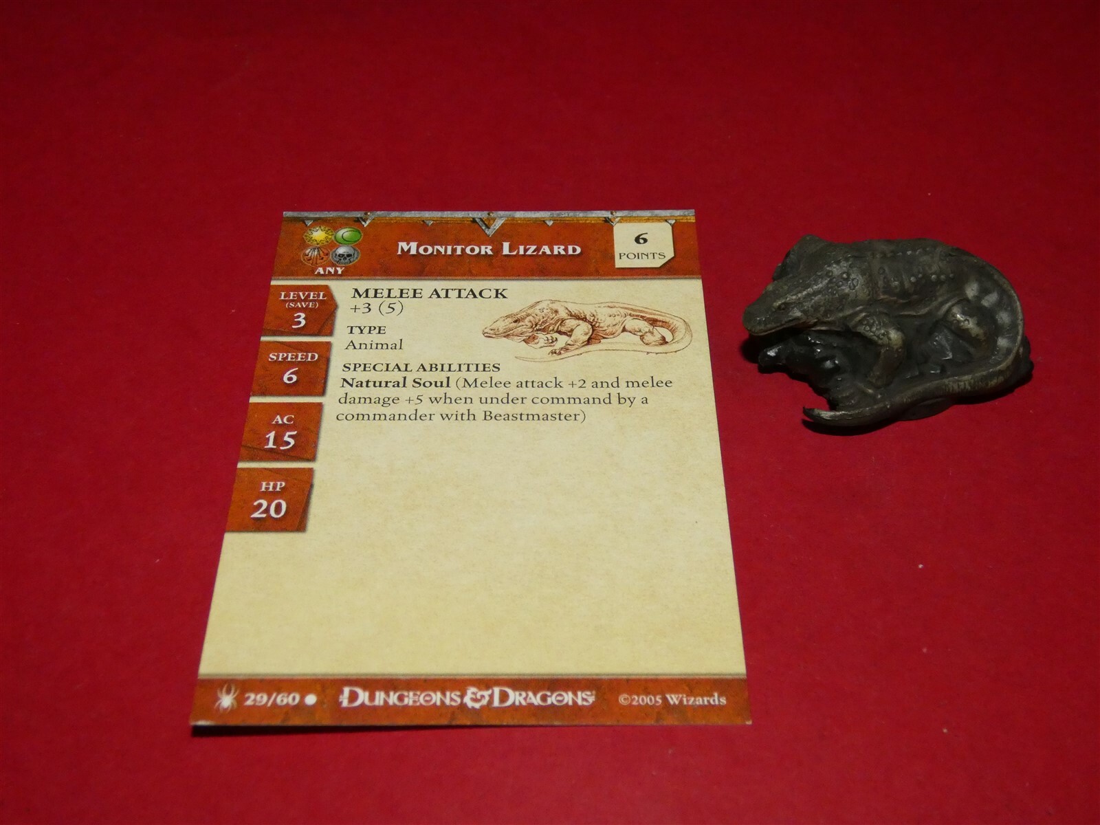 D&D Miniatures: Underdark 29/60: Monitor Lizard with Card | eBay