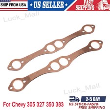 Sbc Oval Port Copper Header Exhaust Gaskets For Sb Chevy 327 350 383 Reusable Us