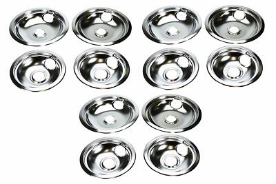 Drip Pan 3 Sets Chrome for Frigidaire Range Oven - 2 x 316048413 + 2 x 316048414
