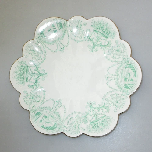 Wileman Foley (Pre Shelley) China - Cameo  Green No 5934 Cake Plate