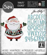 Tim Holtz "COLORIZE: SANTA GREETINGS" Sizzix Thinlits Dies Holiday 2023 MSRP $40