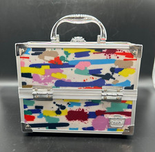Caboodles Adored Brush Splash Multicolor Organizer Train Case With Latch NO Key