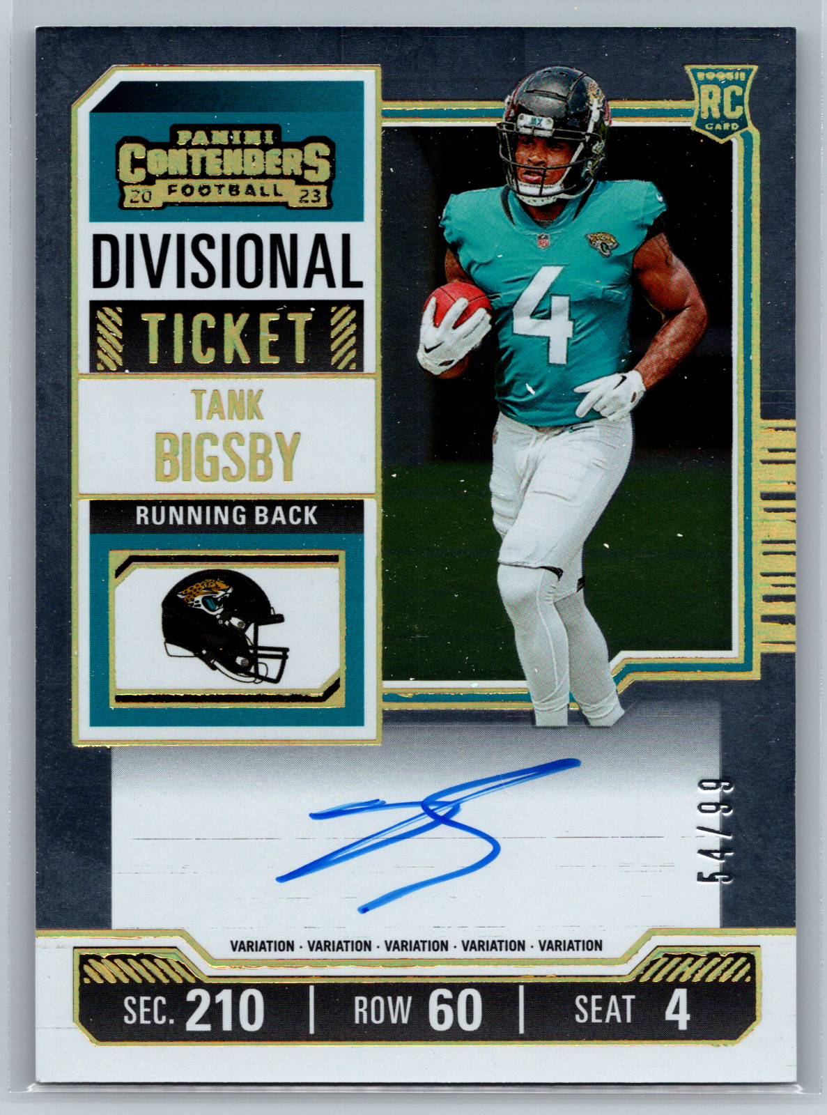 Tank Bigsby 2023 Panini Contenders Divisional Ticket Var. Rookie Auto /99 #134