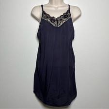 Free People Women Slip Mini Dress Medium Ash Black Lace Witchy Whymsigoth