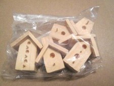 5 Small Wood Birdhouses-Ready To Paint-Approx 1.25-2 Inches High