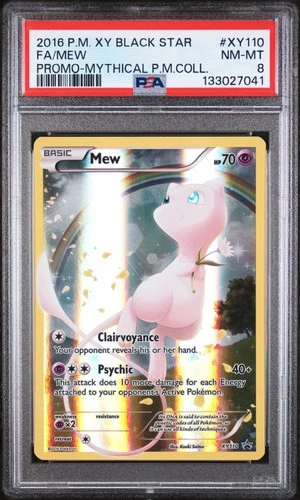 2016 Pokemon Xy Black Star Promo #XY110 Mew Mythical Premium PSA 8
