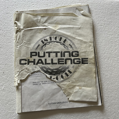 Original Factory Putting Challenge 2 Ice Mini Golf Arcade Video Game Manual